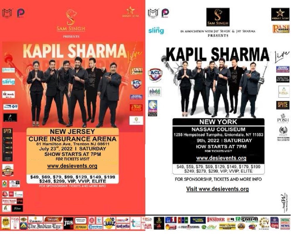 KAPIL SHARMA LIVE 2022 NEW YORK Kapil Sharma Live In Concert in New York on Jul 09, 19:00@Nassau Veterans Memorial Coliseum - Buy tickets and Get information on Desi Events desievents.org