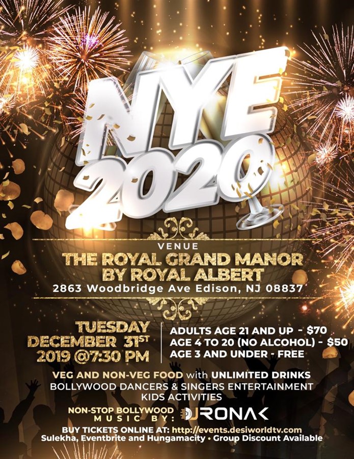 New year Party at Royal Grand Manor Edison NJ (Archived)