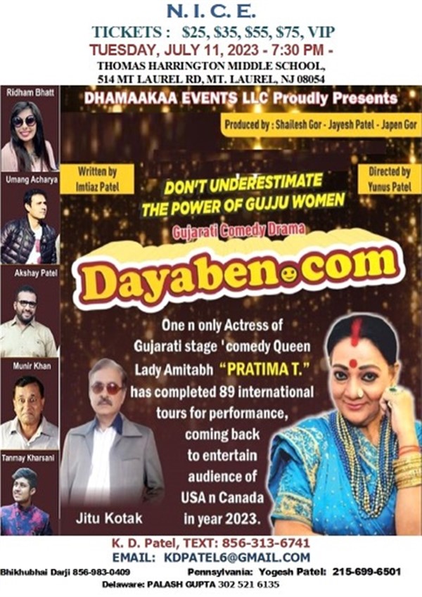 Get Information and buy tickets to Dayaben.com Gujarati Natak Gujarati natak in South jersey on Desi Events