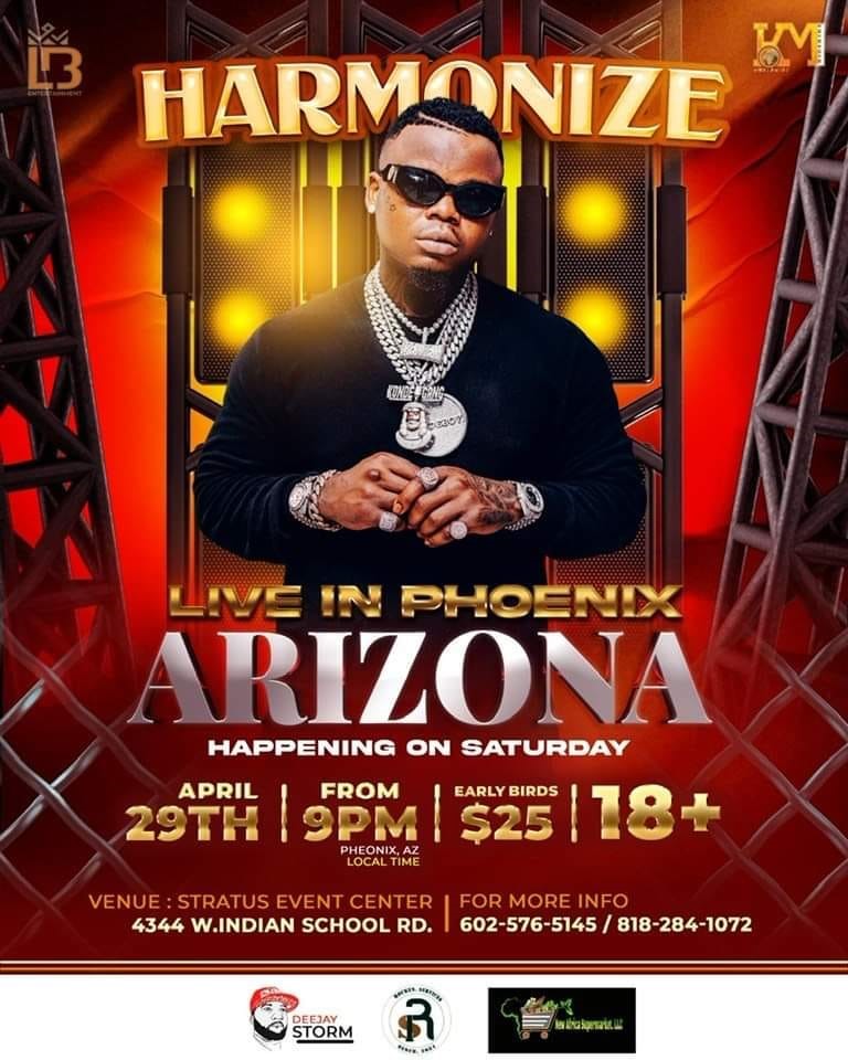 Harmonize live in PHX  on Apr 29, 20:00@STRATUS EVENT CENTER - Buy tickets and Get information on Ticketlevels ticketlevels.com