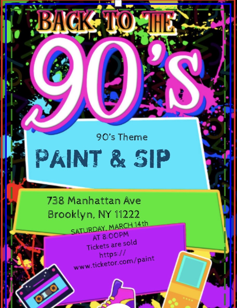 90’s Theme Paint & Sip image