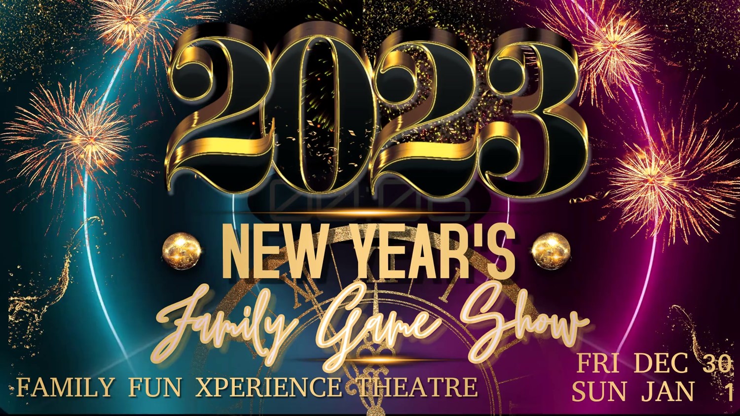 NEW YEARS DAY FAMILY GAME SHOW  on ene. 01, 19:00@FFX Theatre - Elegir asientoCompra entradas y obtén información enFamily Fun Xperience tickets.ffxshow.org
