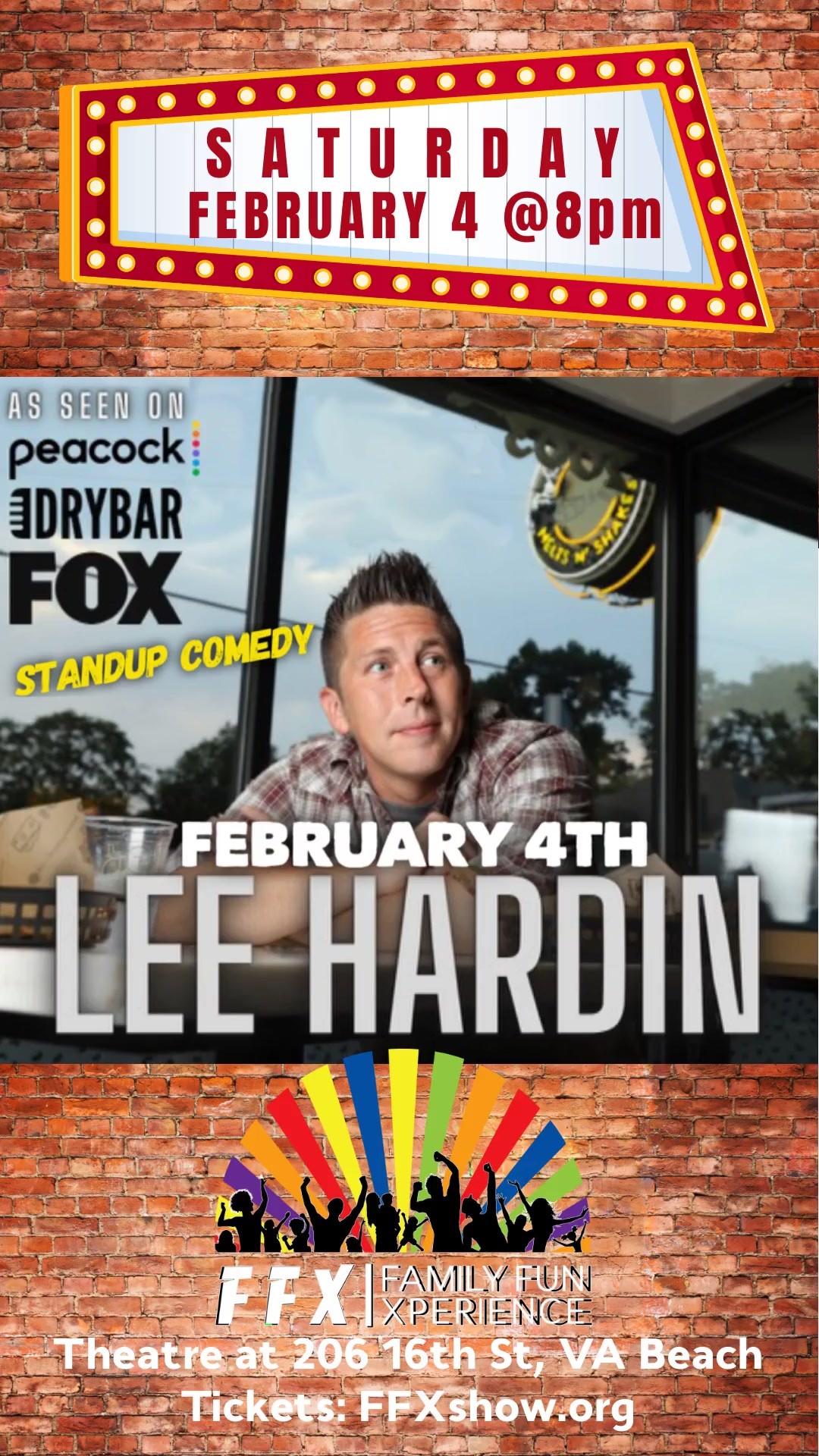 Lee Hardin - LIVE! Standup Clean Comedy on Feb 04, 20:00@FFX Theatre - Pick a seat, Buy tickets and Get information on Family Fun Xperience tickets.ffxshow.org