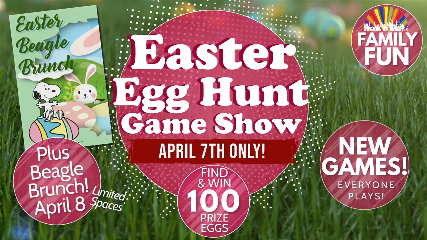 Easter Egg Hunt Game Show FOR EVERYBUNNY! on avr. 07, 19:00@FFX Theatre - Choisissez un siège,Achetez des billets et obtenez des informations surFamily Fun Xperience tickets.ffxshow.org