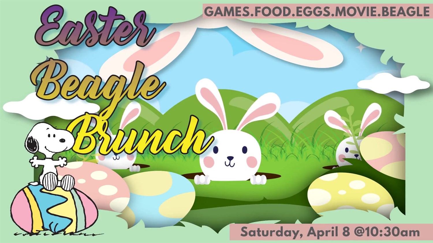 BRUNCH WITH THE EASTER BEAGLE Limited Spaces! on Apr 08, 10:00@FFX Theatre - Buy tickets and Get information on Family Fun Xperience tickets.ffxshow.org