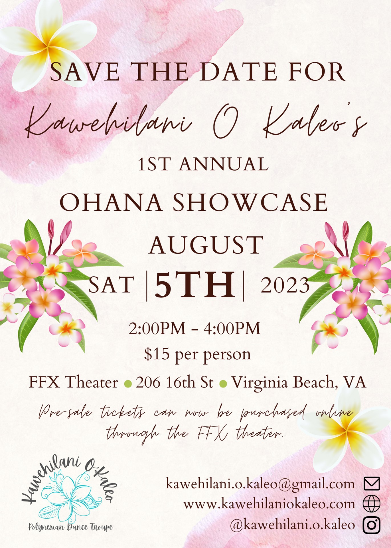 OHANA DANCE SHOWCASE Presented by Kawehilani O Kaleo Polynesian Dance Troupe on Aug 05, 14:00@FFX Theatre - Pick a seat, Buy tickets and Get information on Family Fun Xperience tickets.ffxshow.org