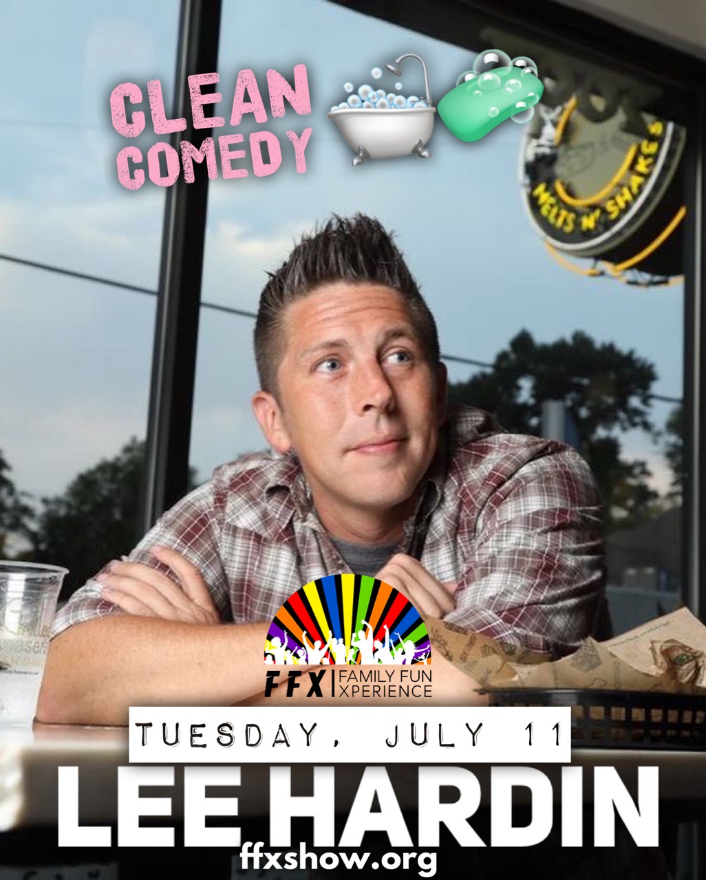 Lee Hardin - LIVE! Standup Clean Comedy Special on Jul 11, 20:00@FFX Theatre - Pick a seat, Buy tickets and Get information on Family Fun Xperience tickets.ffxshow.org
