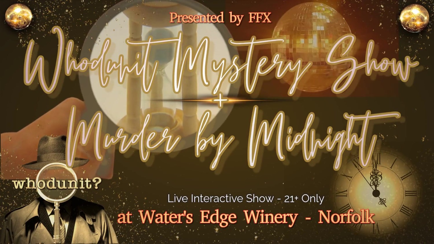 Get information & buy tickets to Whodunit? MURDER BY MIDNIGHT : Couple's Night at Water's Edge Winery on Jan 09, 18:00 @Water's Edge Winery