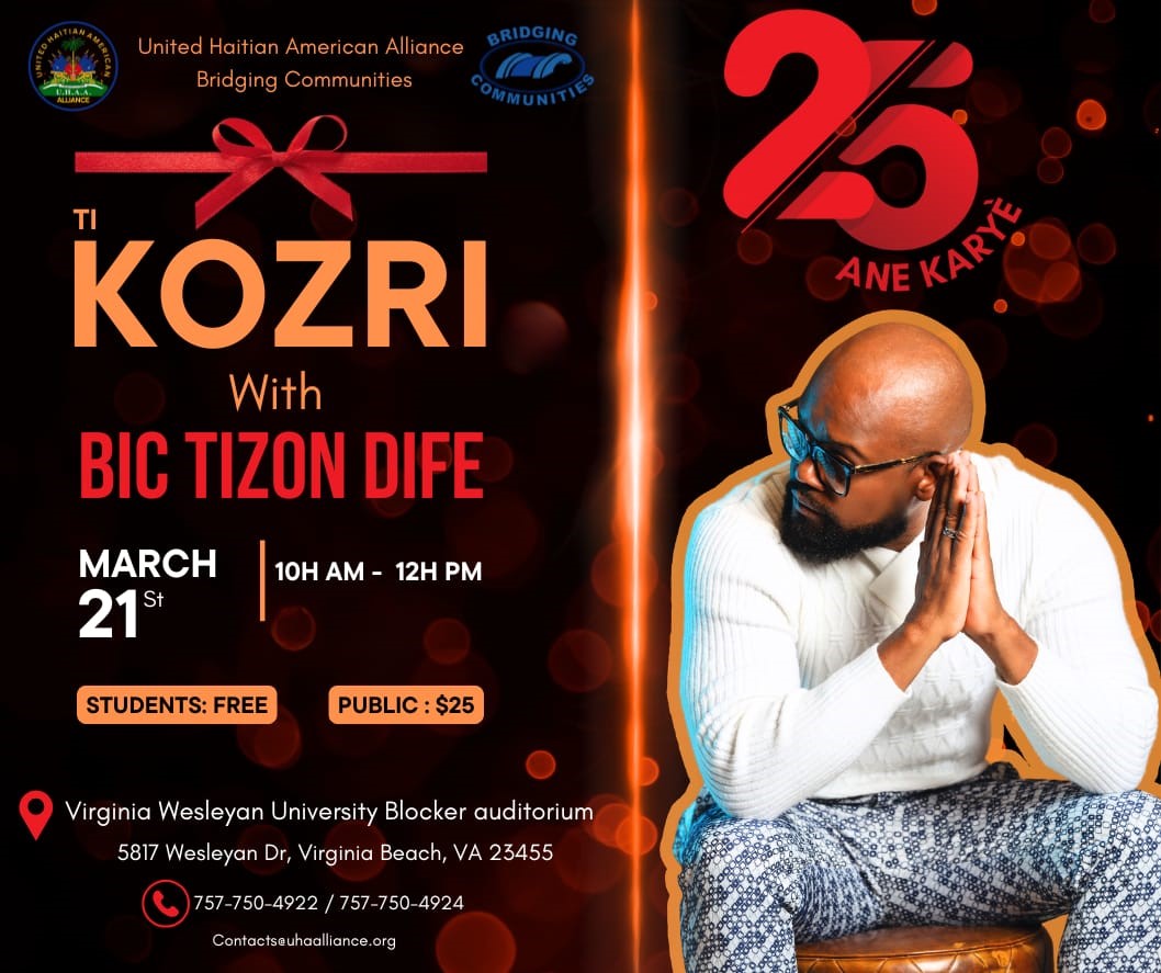 Get information & buy tickets to Ti Kozri with BIC Tizon Dife : at Virginia Wesleyan College on Mar 21, 10:00 @Virginia Wesleyan College