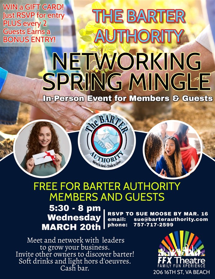 Get Information and buy tickets to Private/Public Event Barter Spring Mingle on Family Fun Xperience