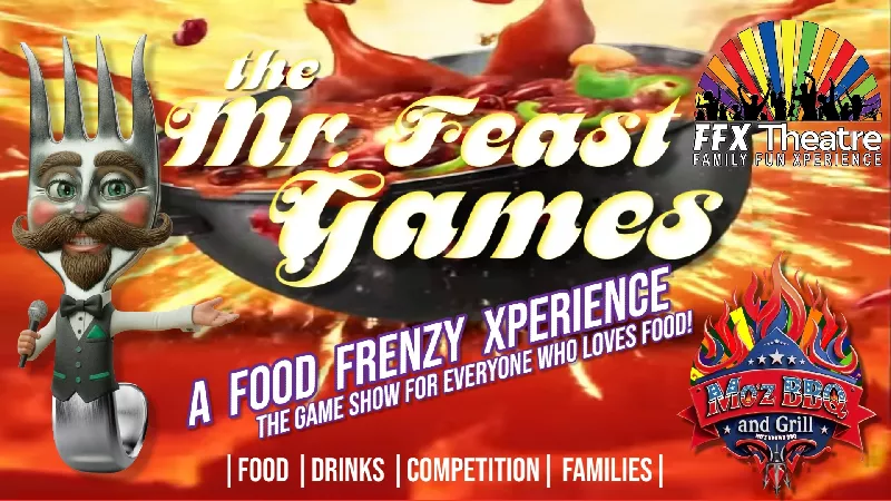 Get Information and buy tickets to The MR. FEAST GAMES A Food Frenzy Xperience LIVE Game Show on Family Fun Xperience