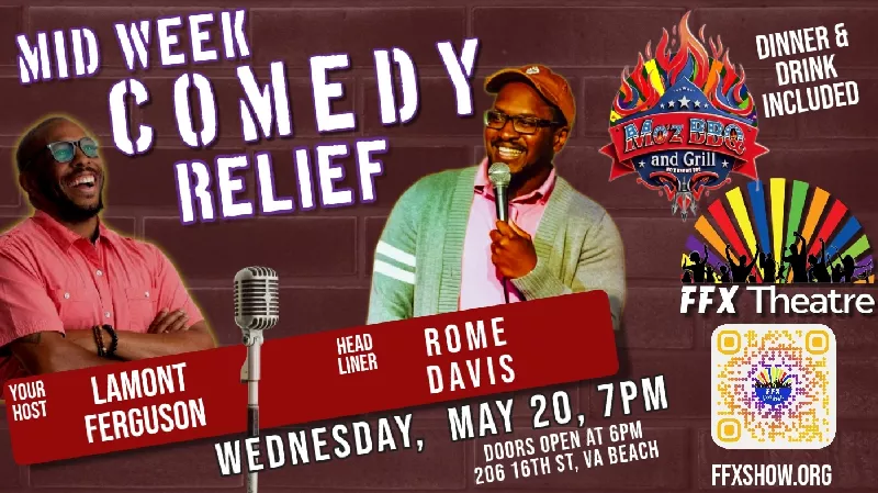 Get Information and buy tickets to MIDWEEK COMEDY RELIEF Live Stand-up Comedy on Family Fun Xperience