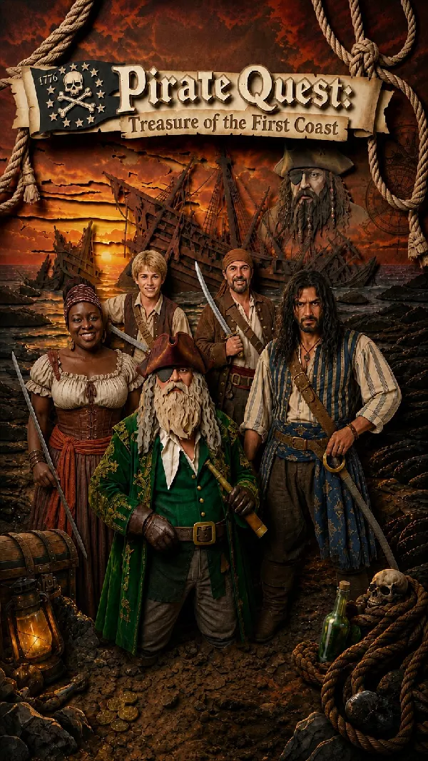 Get Information and buy tickets to PIRATE QUEST! Treasure of the First Coast Dinner and Adventure Show! on Family Fun Xperience