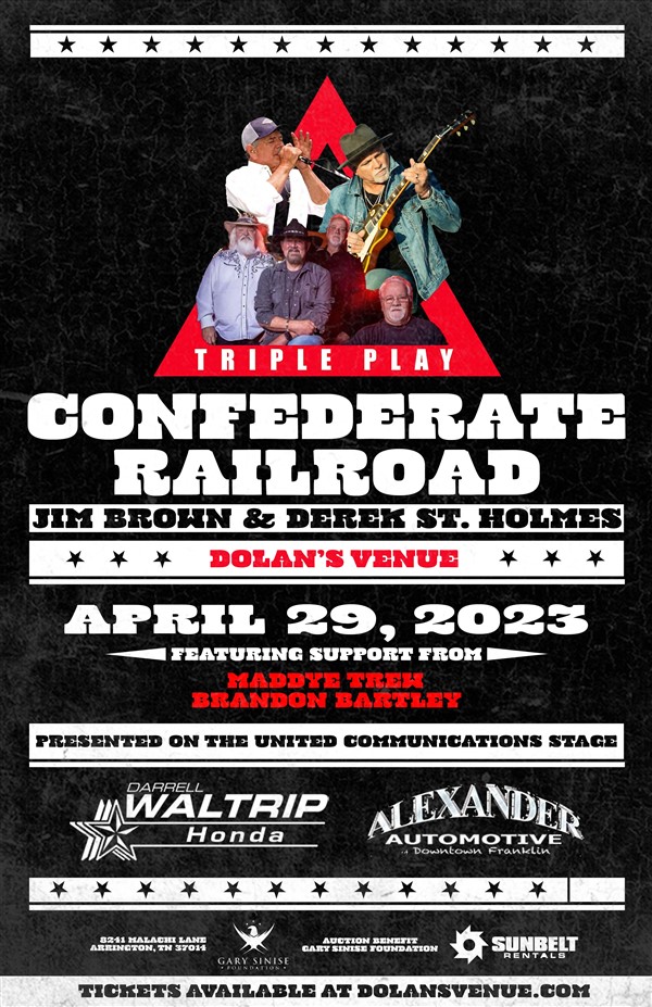Get Information and buy tickets to Confederate Railroad w/ Jim Brown on Dolans Venue