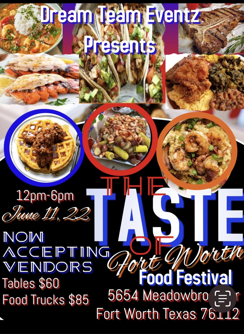The Taste of Fort Worth Food Festival on jun. 11, 12:00@Xclusive Event Center - Buy tickets and Get information on Dream Team Events 