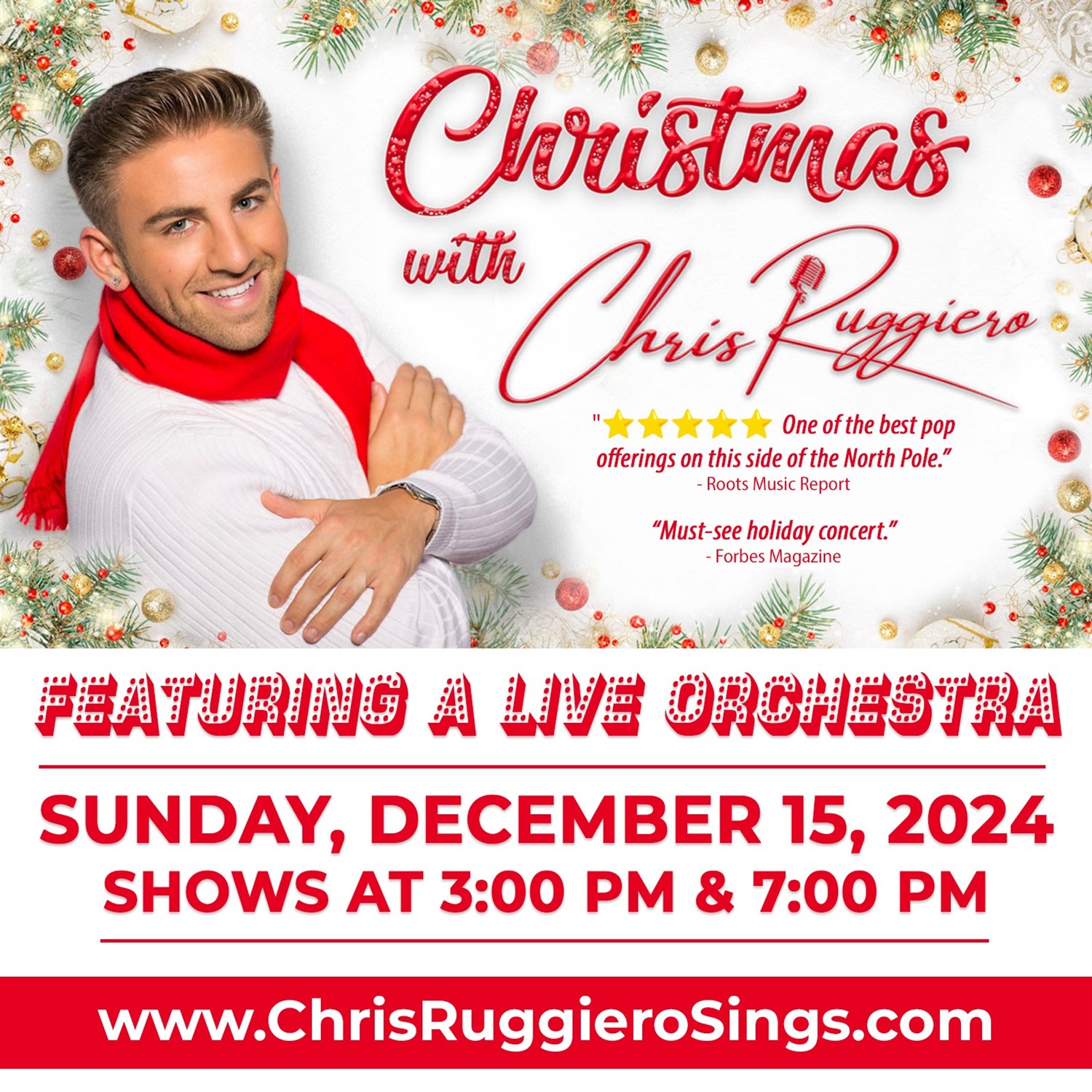 Christmas With Chris Ruggiero  on Dec 15, 15:00@Yorktown Stage 2023 - Pick a seat, Buy tickets and Get information on Yorktown Stage 