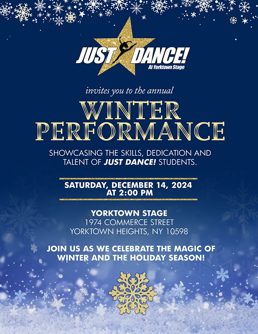 Get information, pick a seat & buy tickets to Just Dance! Winter Recital 2024  on Dec 14, 14:00 @Yorktown Stage 2023 | Yorktown Stage