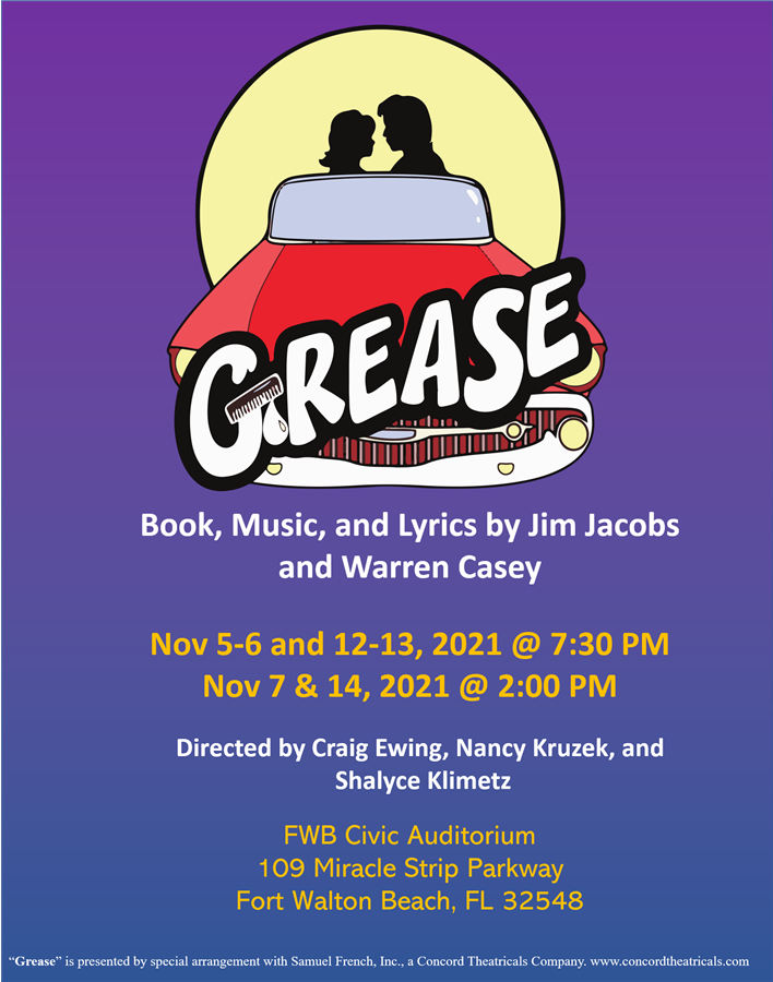 Get Information and buy tickets to Grease Nov 05, 06, 07, 12, 13, 14 2021 on Stage Crafters Community Theatre