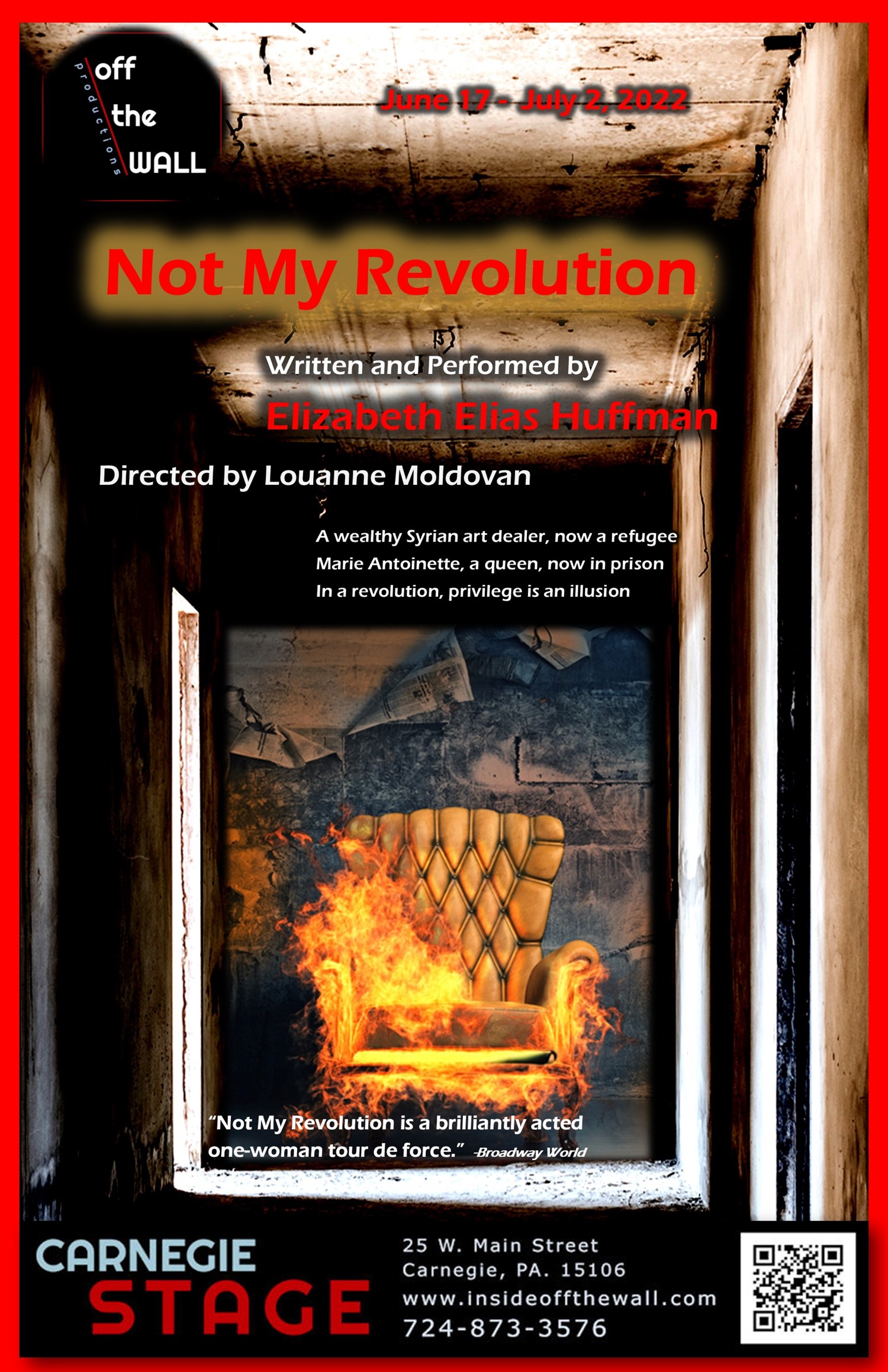 Not My Revolution  on Apr 26, 00:00@Carnegie Stage - regular 70 - Buy tickets and Get information on Carnegie Stage carnegiestage