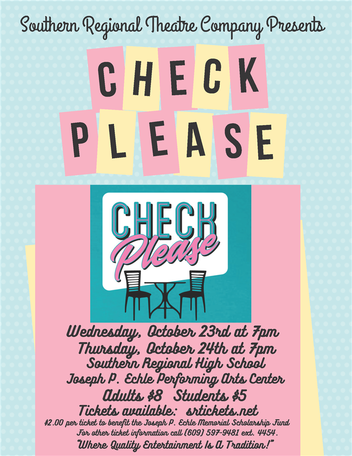 Get Information and buy tickets to THU | SRTC Presents "Check Please"  on Southern Regional