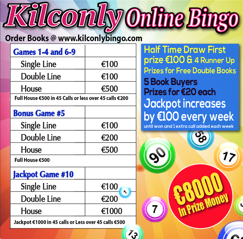 Kilconly Bingo Friday 7th May 2021