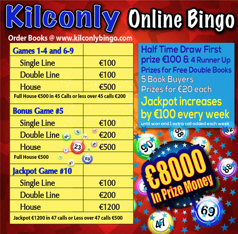 Kilconly Bingo Friday 21st May 2021