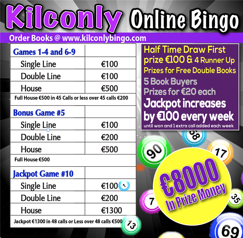 Kilconly Bingo Friday 28th May 2021