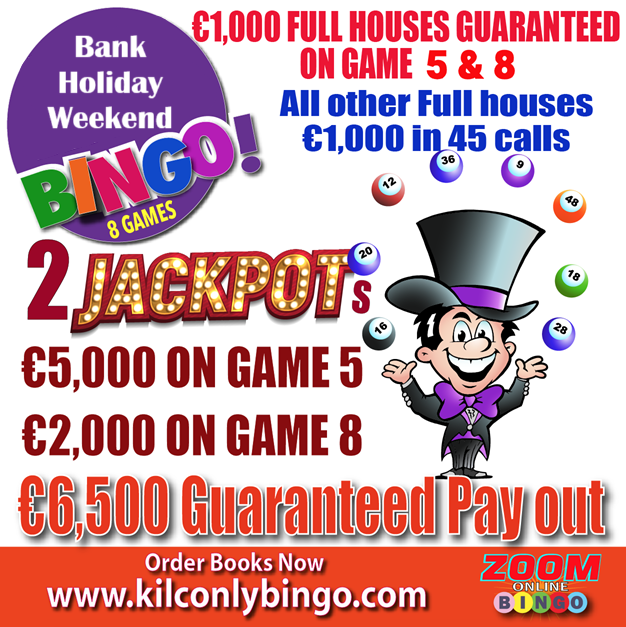 Get Information and buy tickets to Friday 2nd May Kilconly Zoom Bingo on kilconlybingo com