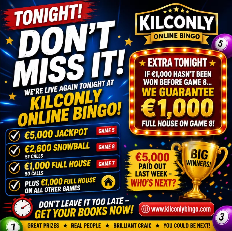 Get Information and buy tickets to Friday 1st May Kilconly Zoom Bingo on kilconlybingo com