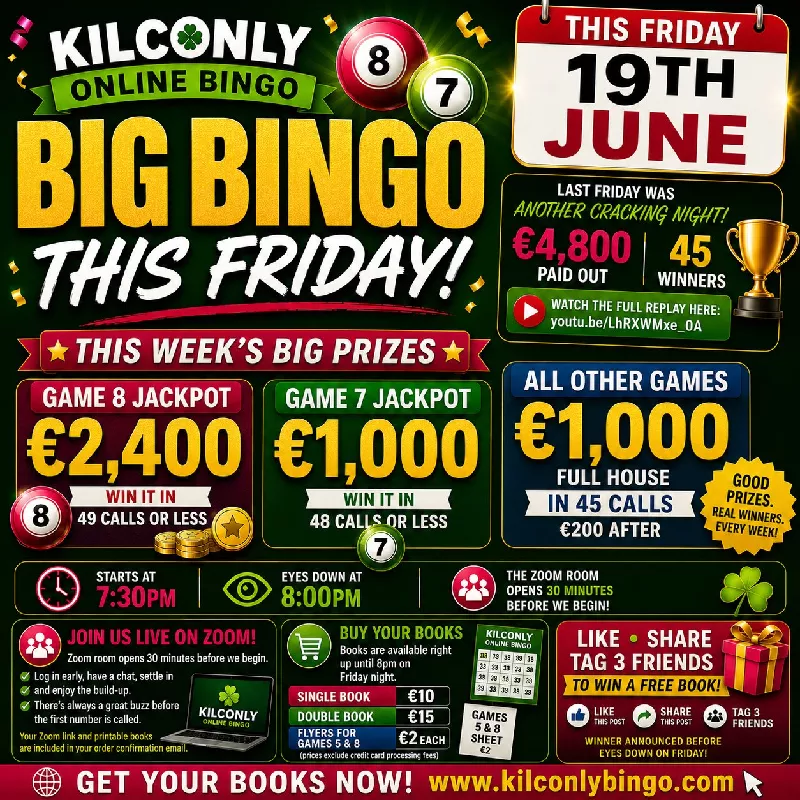 Get Information and buy tickets to 26th June Kilconly Zoom Bingo on kilconlybingo com