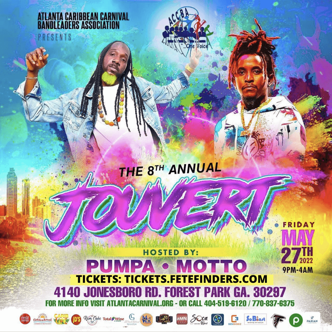 ATLANTA CARIBBEAN CARNIVAL 8TH ANNUAL JOUVERT ATLANTA CARNIVAL JOUVERT 2022 on may. 27, 21:00@621 ATL - Buy tickets and Get information on www.fetefinders.com tickets.fetefinders.com