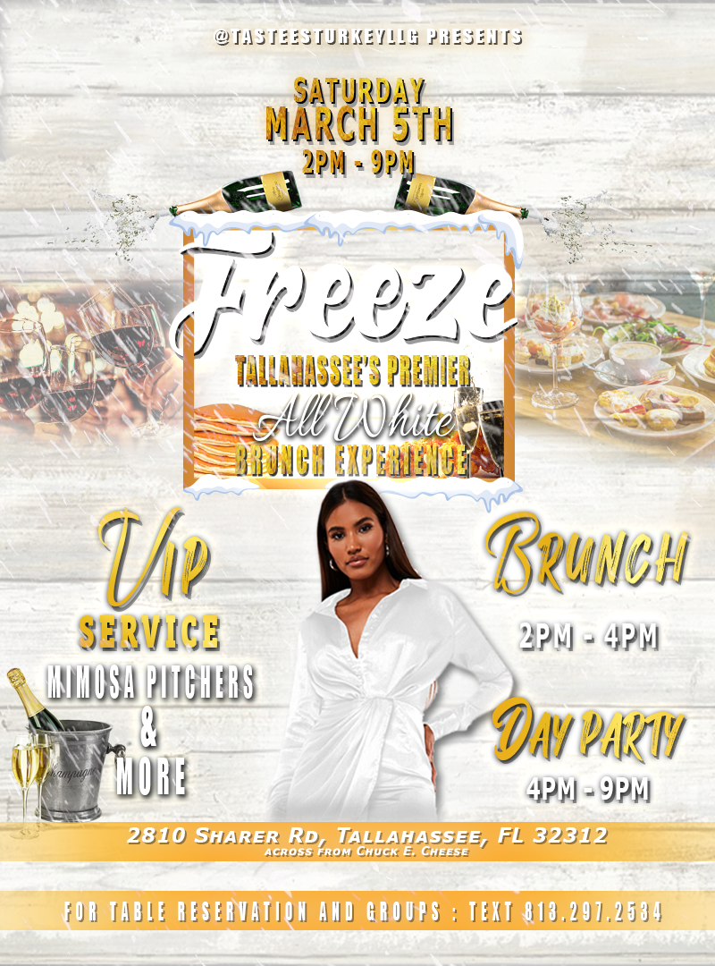 Freeze ALL WHITE BRUNCH on Mar 05, 14:00@Tastee's - Buy tickets and Get information on www.fetefinders.com tickets.fetefinders.com