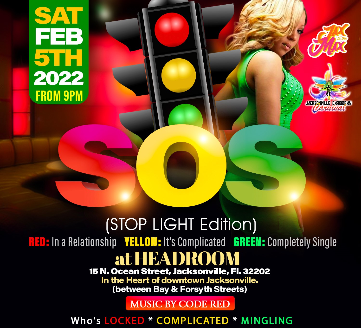S.O.S. STOP LIGHT Edition ❤️ - in a relationship 💛 - it’s complicated  💚 - mingling on feb. 05, 21:00@Headroom Coffee Bar - Buy tickets and Get information on www.fetefinders.com tickets.fetefinders.com