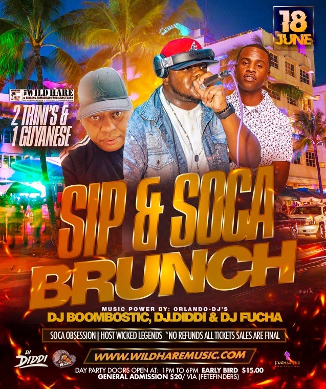 Sip & Soca Brunch  on Jun 18, 13:00@The Wild Hare - Buy tickets and Get information on www.fetefinders.com tickets.fetefinders.com