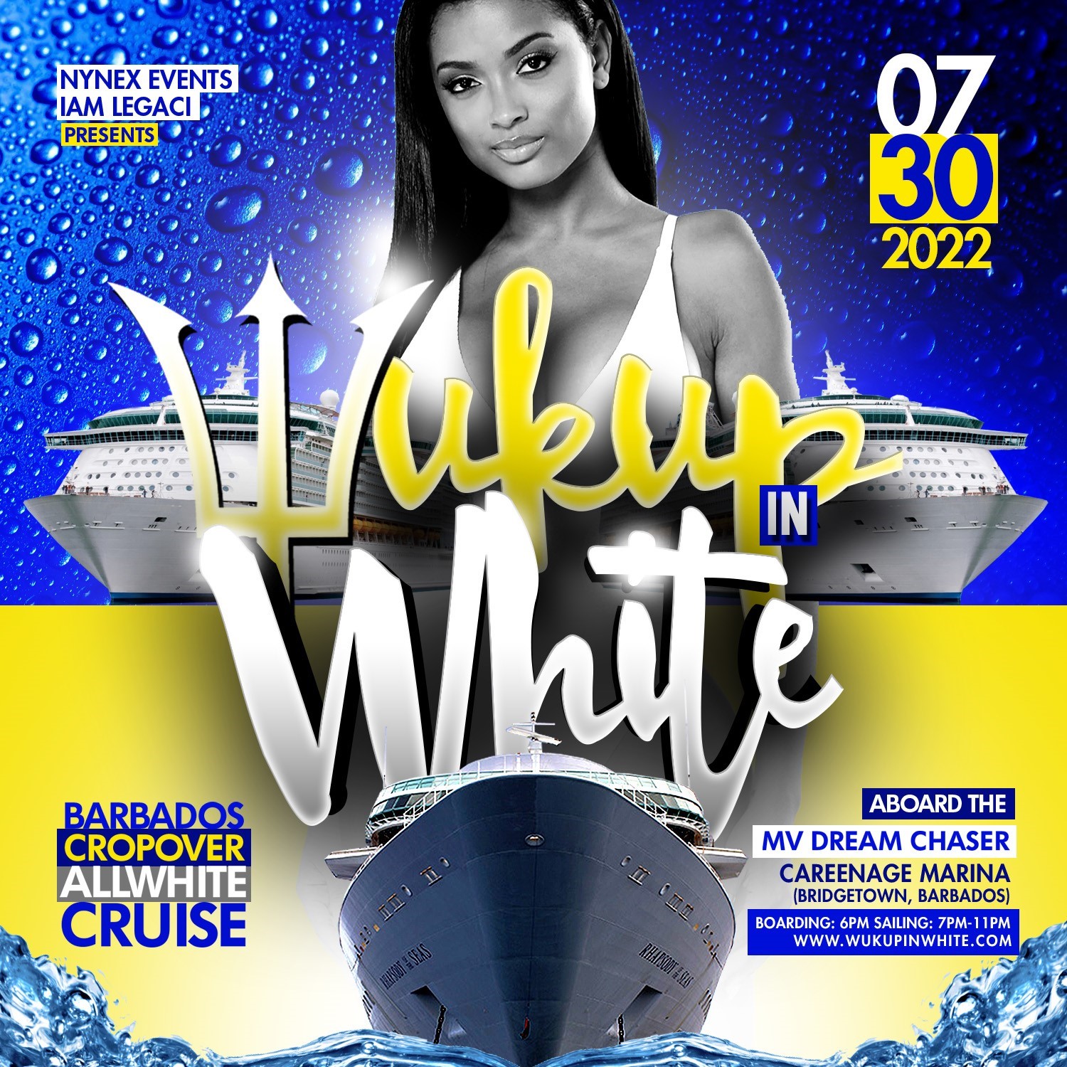 WUK UP IN WHITE The Annual All White Boat Ride · Barbados Crop Over 2022  on Jul 30, 18:00@MV Dream Chaser - Buy tickets and Get information on www.fetefinders.com tickets.fetefinders.com