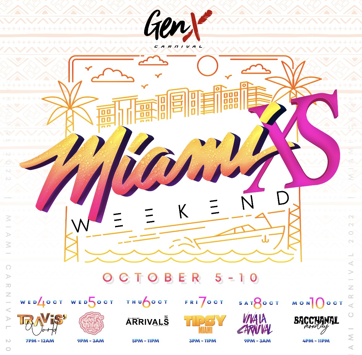 Gen X Miami XS WEEKEND FETE PACKAGES  on oct. 04, 20:00@TBD - Buy tickets and Get information on www.fetefinders.com tickets.fetefinders.com