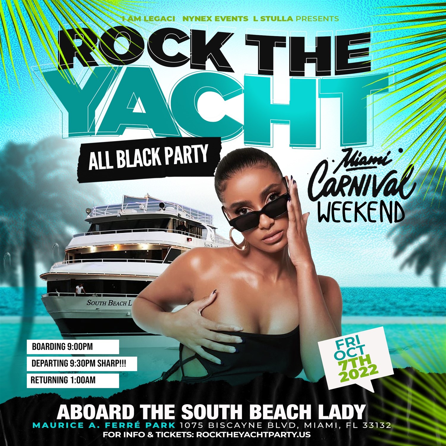 ROCK THE YACHT 2022 ANNUAL ALL BLACK YACHT PARTY MIAMI CARNIVAL  on Oct 07, 21:00@South Beach Lady - Buy tickets and Get information on www.fetefinders.com tickets.fetefinders.com