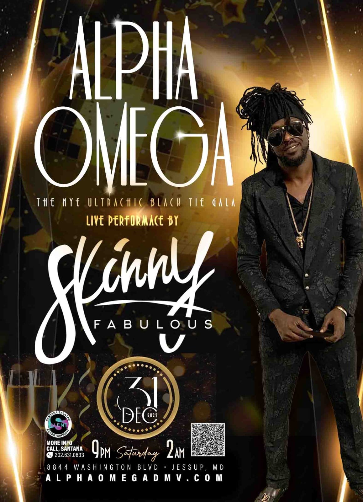 ALPHA & OMEGA - THE NYE ULTRACHIC BLACK-TIE GALA  on Dec 31, 21:00@8844 Washington Blvd Jessup, MD - Buy tickets and Get information on www.fetefinders.com tickets.fetefinders.com
