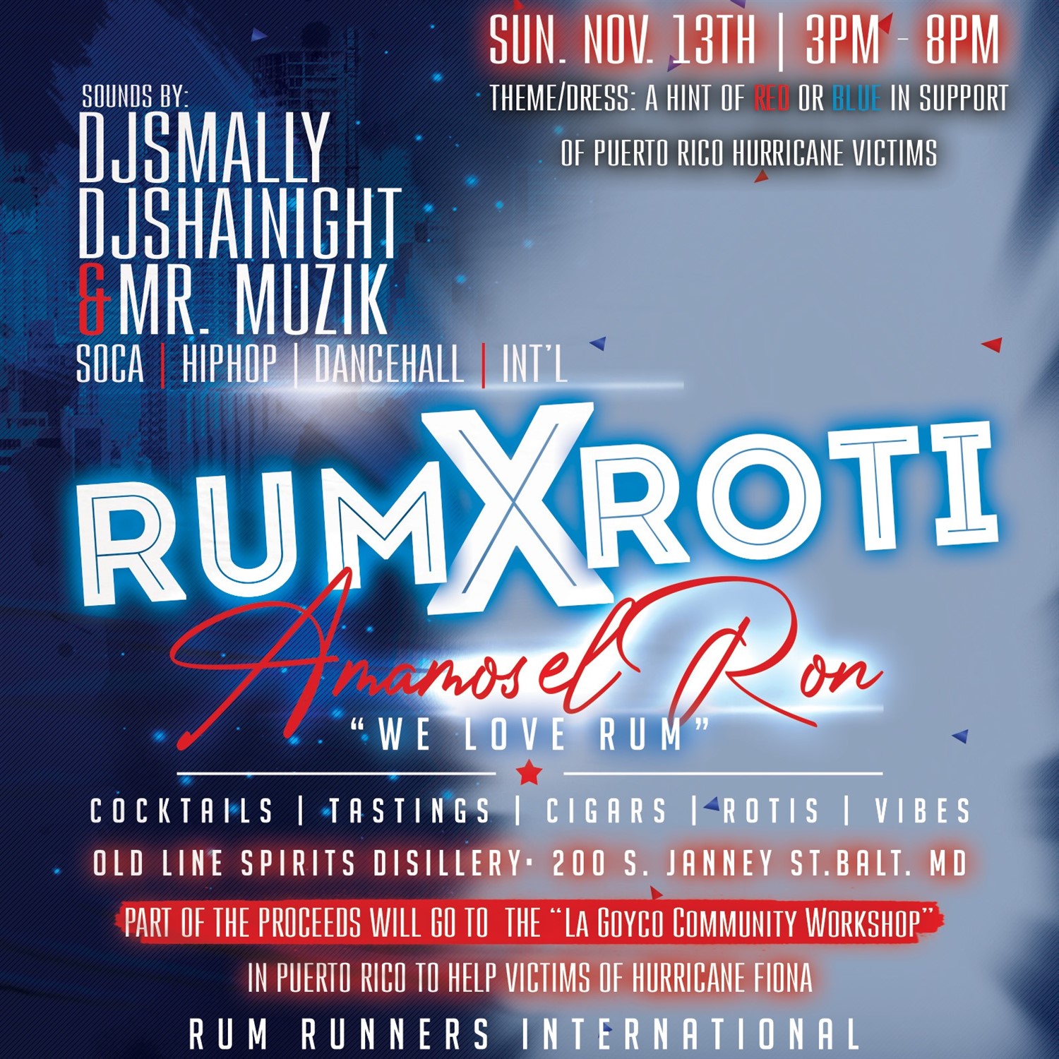 Rum x Roti  on nov. 13, 15:00@Old Line Spirits Distillery - Buy tickets and Get information on www.fetefinders.com tickets.fetefinders.com