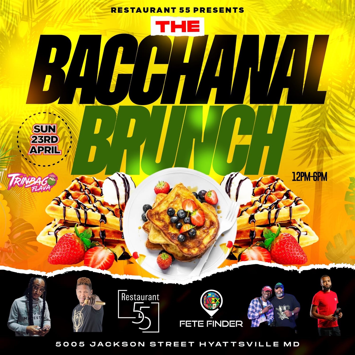 The Bacchanal Brunch  on Apr 23, 12:00@Restaurant 55 - Buy tickets and Get information on www.fetefinders.com tickets.fetefinders.com