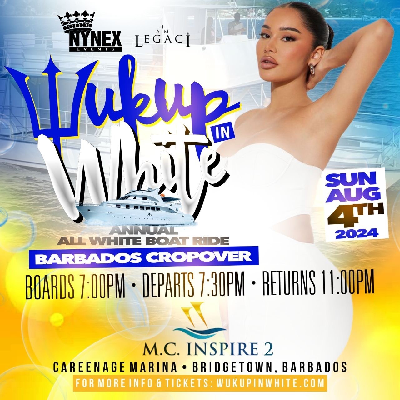 WUK UP IN WHITE The Annual All White Boat Ride · Barbados Crop Over 2024 image