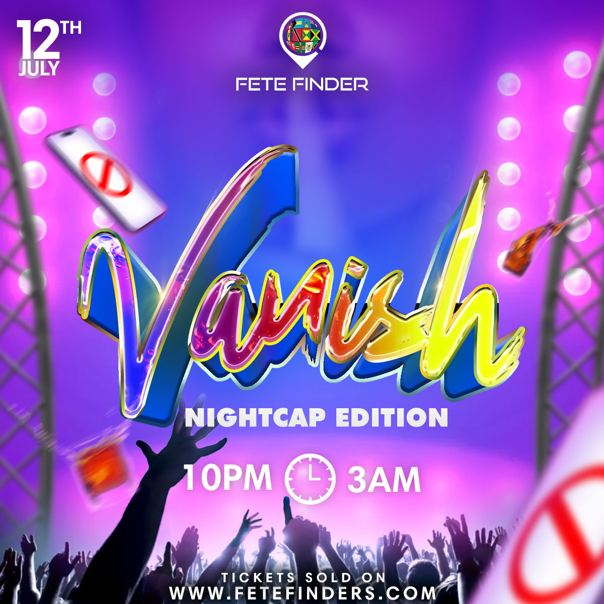 Vanish Night Cap edition on jul. 12, 22:00@Phantom - Compra entradas y obtén información enwww.fetefinders.com tickets.fetefinders.com