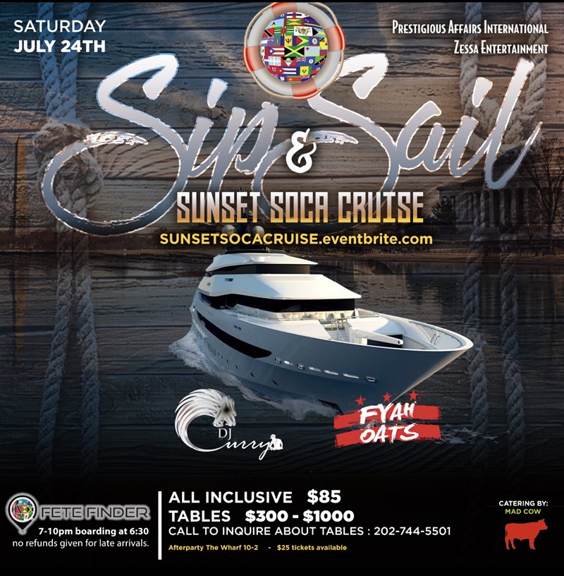 Sip & Sail Sunset Soca Cruise (Archived)