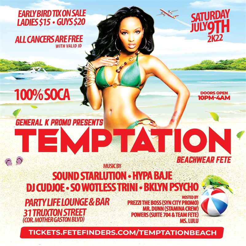 Get Information and buy tickets to Temptation: Beachwear Fete  on www.fetefinders.com