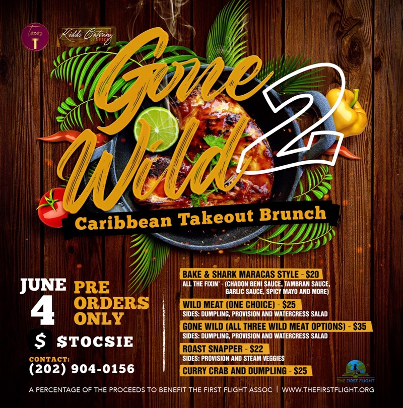 Get Information and buy tickets to Gone Wild 2 Wild Meat Caribbean Takeaway Brunch on www.fetefinders.com