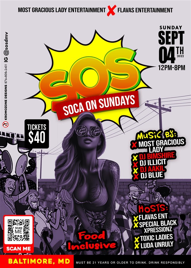 Get Information and buy tickets to SOS DMV Soca On Sunday - DMV on www.fetefinders.com
