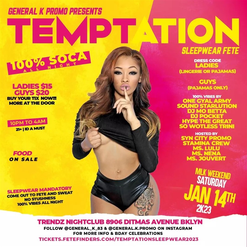 Get Information and buy tickets to Temptation: Sleepwear Fete 2023  on www.fetefinders.com