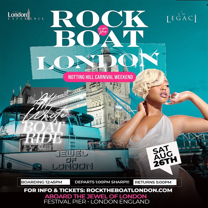 ROCK THE BOAT LONDON ALL WHITE BOAT RIDE PARTY | NOTTING HILL CARNIVAL 2023