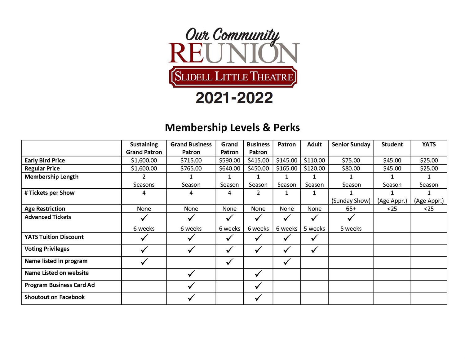 2021 - 2022 SLT Main Stage Season Pass image