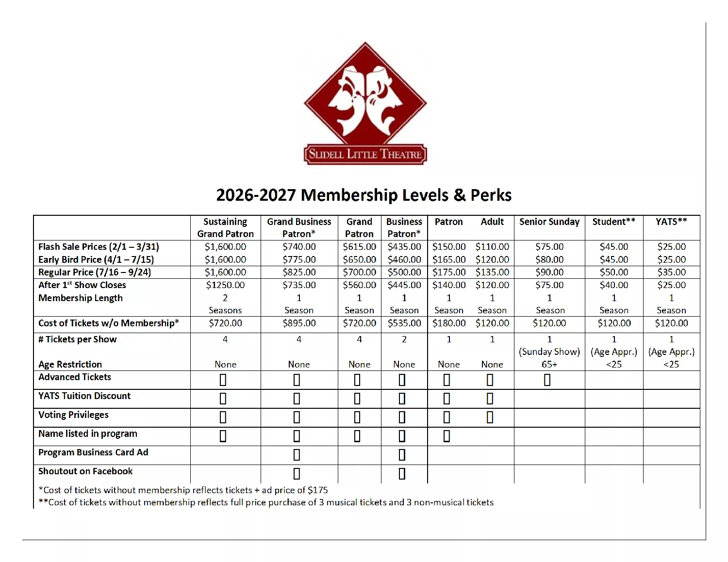 2026 - 2027 SLT Main Stage Season Pass image